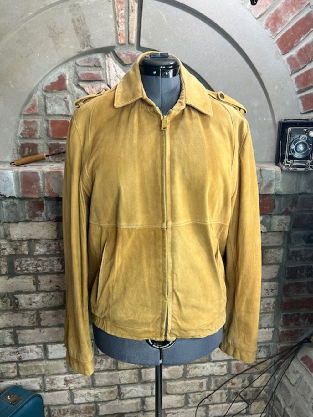 suede Leather Jacket vintage 1970s camel tan